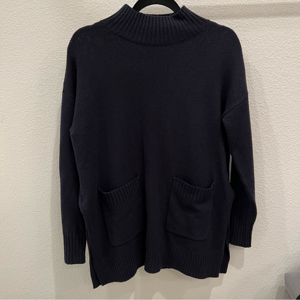 ANN TAYLOR Navy Blue Mock turtleneck Sweater